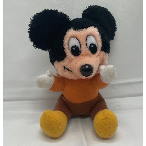 VTG Mickey Mouse Plush Stuffed Animal Disney Christmas Carol 7" 1980s - Picture 1 of 4